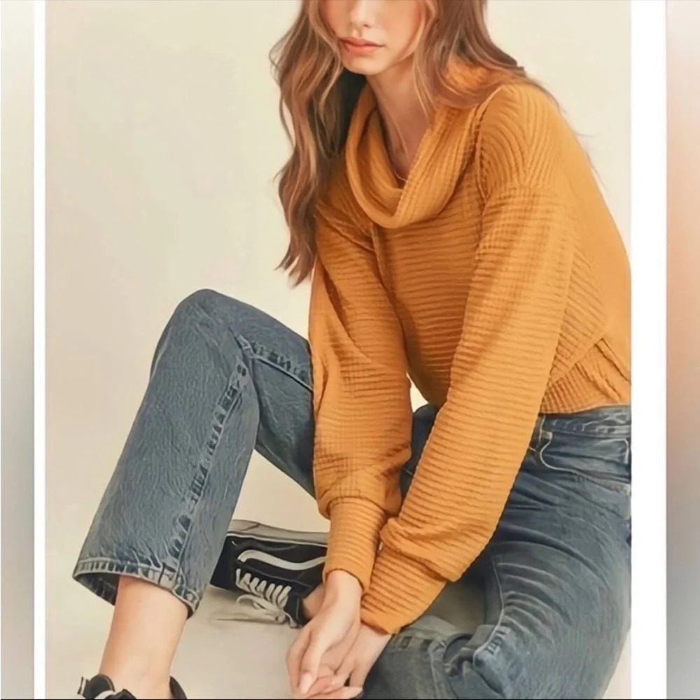 Free People Juicy Long Sleeve Cowl Neck Sweater in Canyon Moon NWT Small
